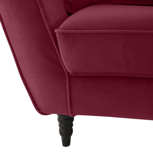 Canapé 3 pl ALBA 238 cm velours Aubergine - 100% déhoussable - Fab. France