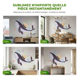 Stickers Muraux décoration adhésifs Baleine et Bateau Pirate