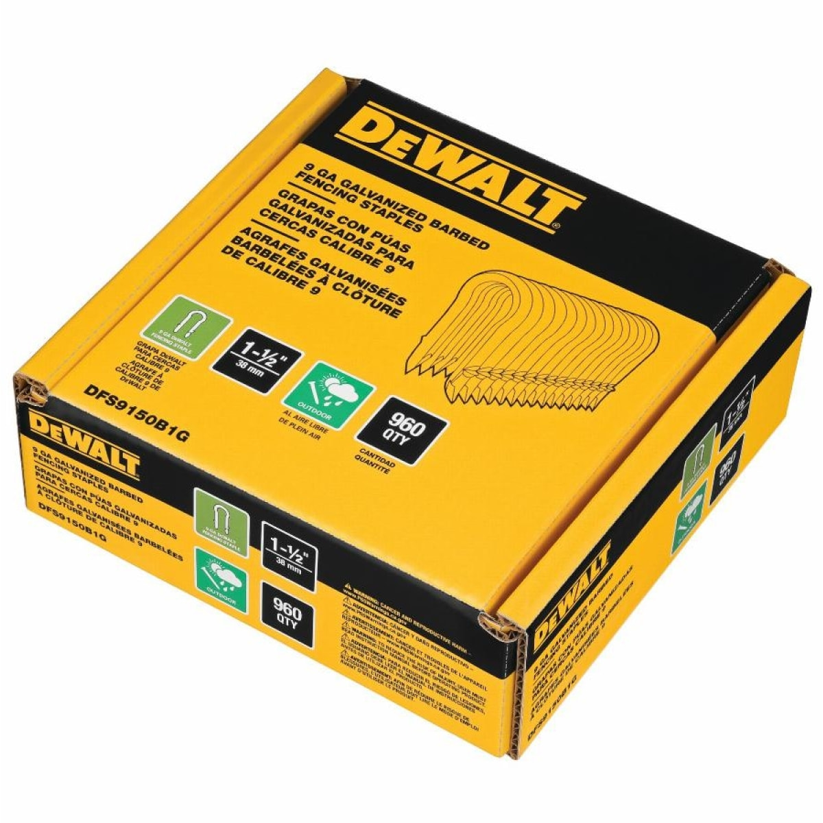 Agrafes crantées électro zinguées DEWALT 40 mm - DFS9150B1G-QZ