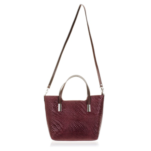 Filippa Bolso tote Mujer.Piel auténtica Gamuza Grabado Entrelazado