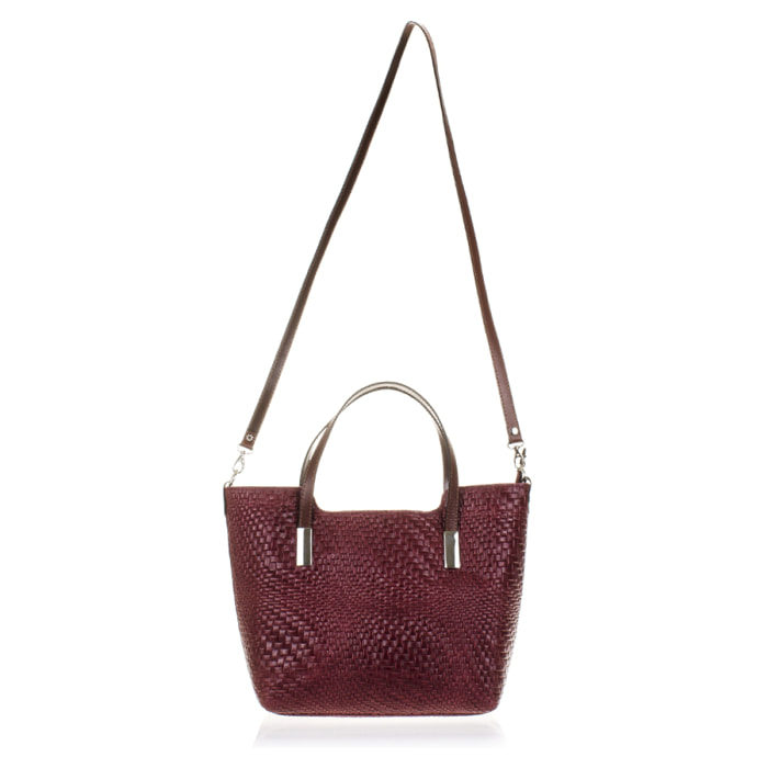 Filippa Bolso tote Mujer.Piel auténtica Gamuza Grabado Entrelazado