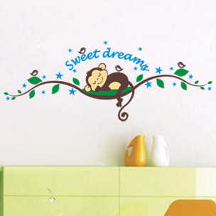 Stickers Muraux décoration adhésifs Singe Dormeur