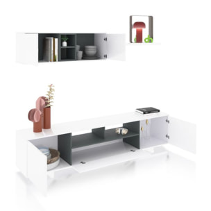 Salón Kenzo Blanco Brillo - Gris Antracita