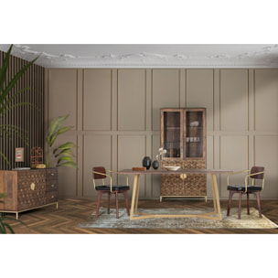 Vitrina de Madera de Mango 98 Cm Estilo Rústico Moderno