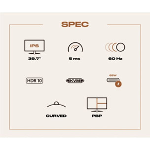 Ecran PC 5K JAPANNEXT JN-5X40 incurvé 40'' incurvé IPS 5K WUHD USB-C 65W KVM