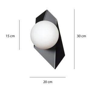 Lampada a parete Drifton in acciaio nero e vetro
