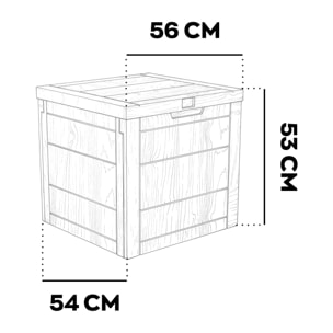Neo 35 - Baule Portaoggetti da Giardino 54x53x56 cm Contenitore Lucchettabile in Resina Antracite