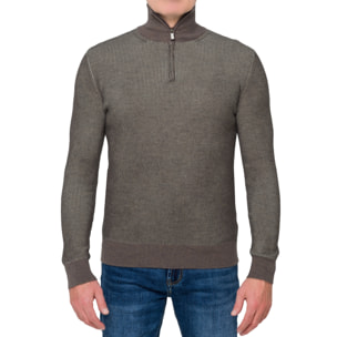 Maglia con zip sul collo Hot Buttered Keramas marrone