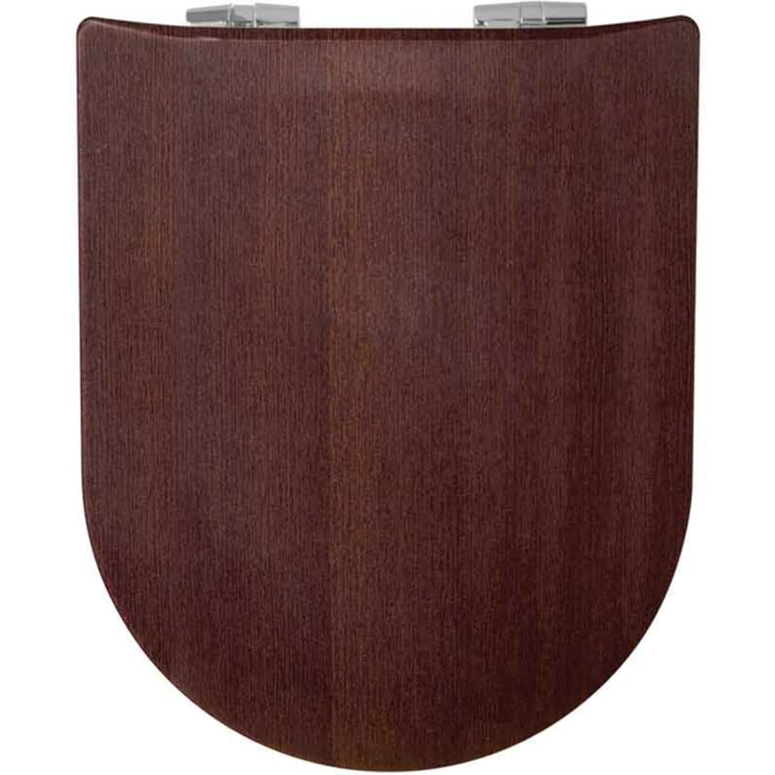 Abattant wood slim déclipsable en bois foncé - Marron Foncé