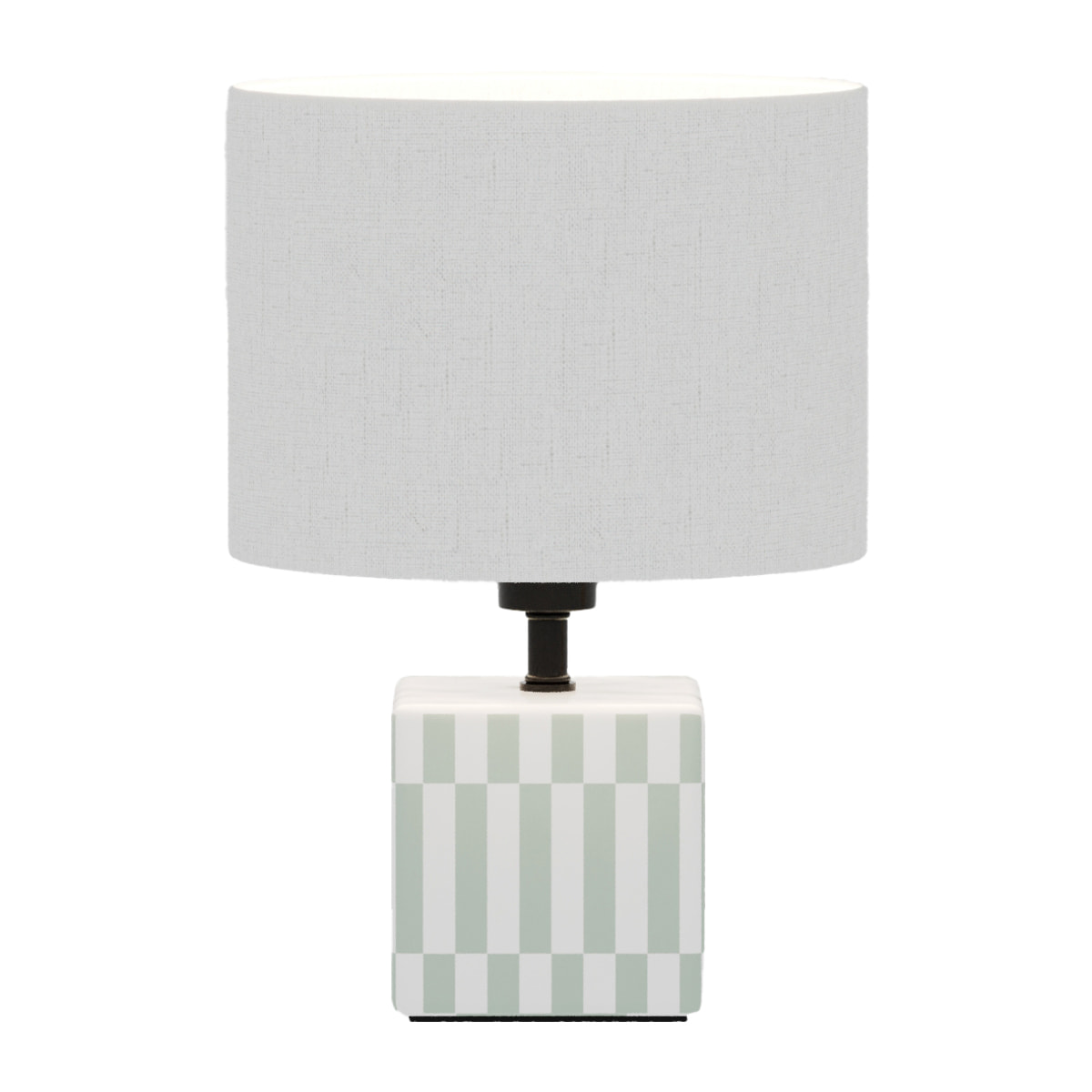 Petite lampe à poser Manet – céramique vert d’eau et lin naturel