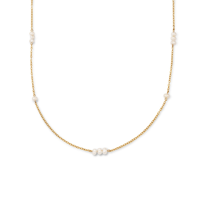 Collar Long Swan Acero Baño Oro
