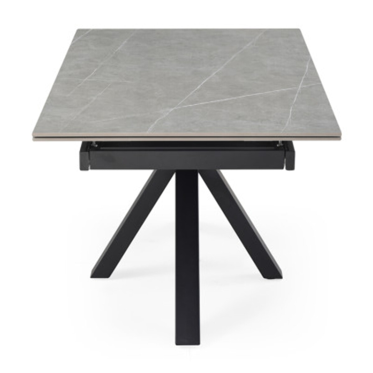 Table extensible céramique gris laqué 180/260cm - 8 piètements - UNIK