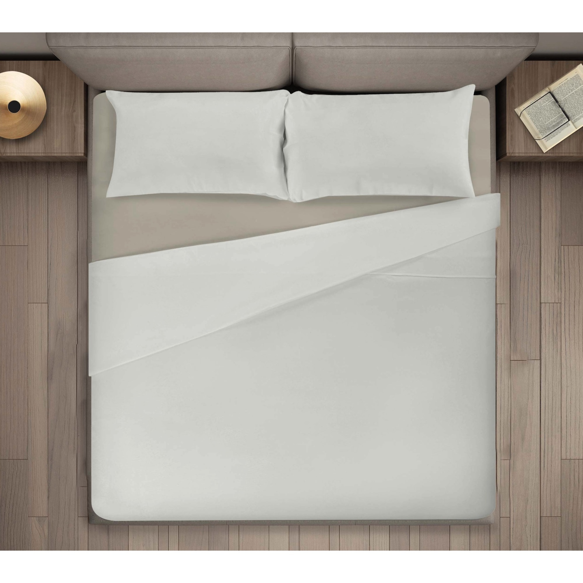 COMPLETO LENZUOLA LETTO MATRIMONIALE BICOLOR LATTE