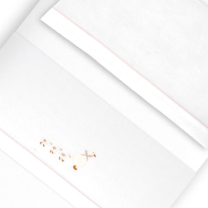 Triptico Cuna Franela Patitos Bco/Beig