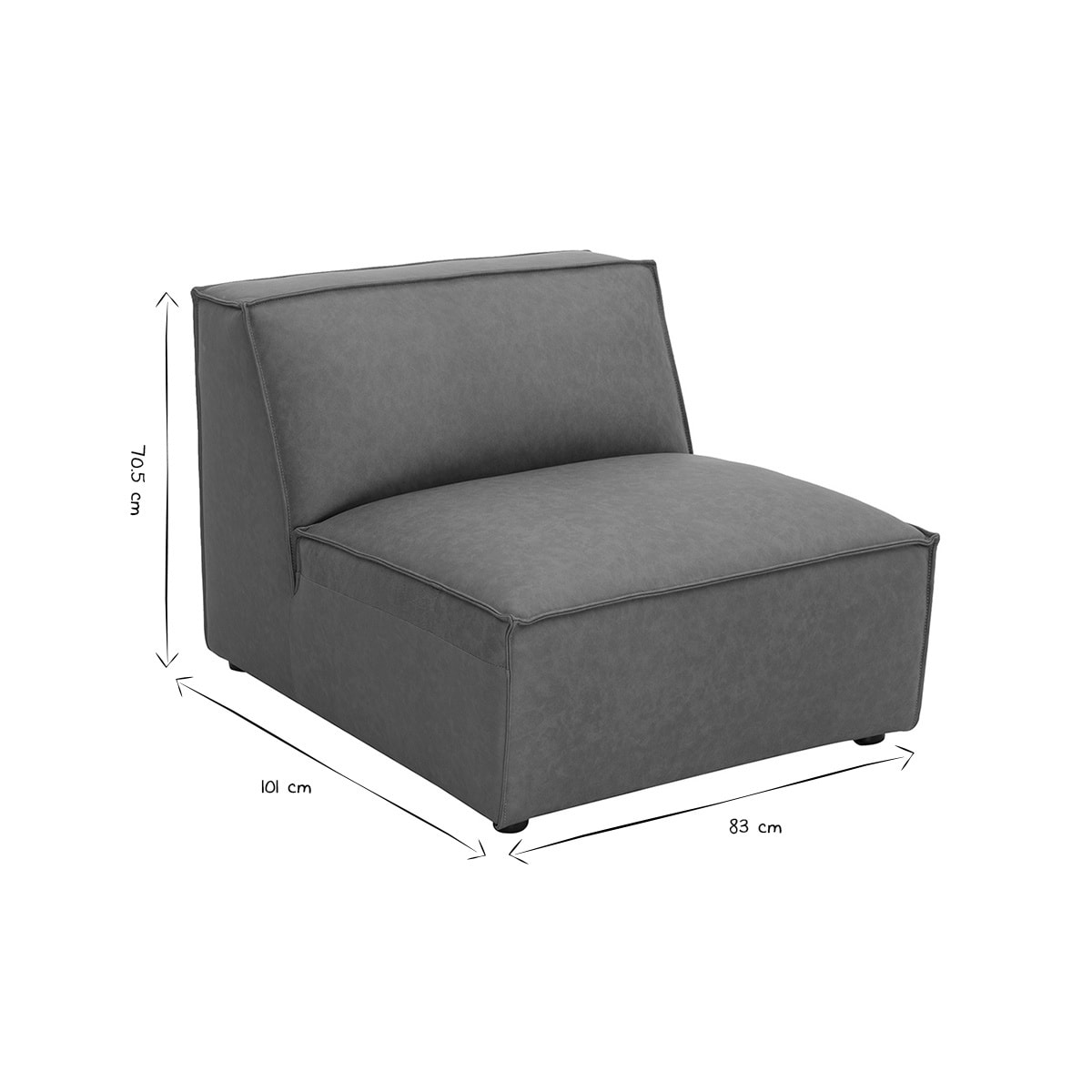 Module droit pour canapé en cuir marron SPLIT
