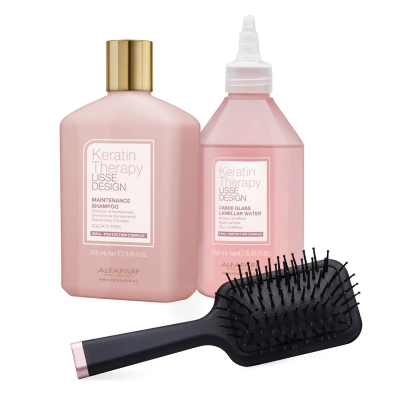 ALFAPARF MILANO Set Keratin Therapy Lisse Design Maintenance Shampoo 250ml + Liquid Glass Lammelar 250ml