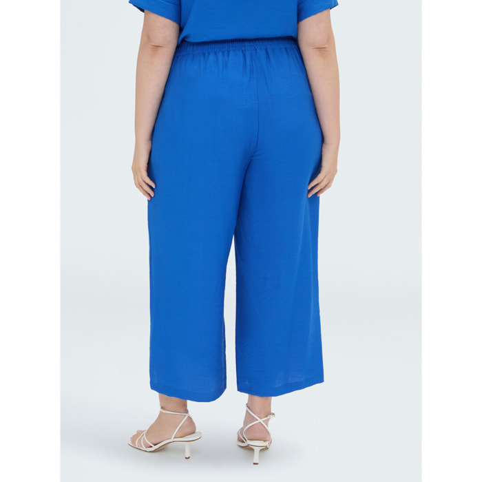 Fiorella Rubino - Pantalones cropped de viscosa - Azul aciano