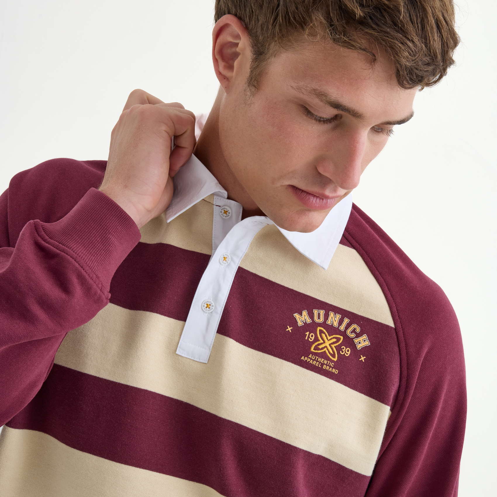 Polo MUNICH Stanford streetwear hombre de algodón orgánico burdeos