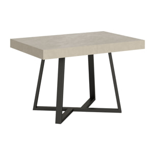 Table extensible 80x120/204 cm Zeplir cachemire pieds anthracite