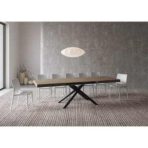 Mesa extensible 80x160/244 cm Karida gris paloma patas antracita