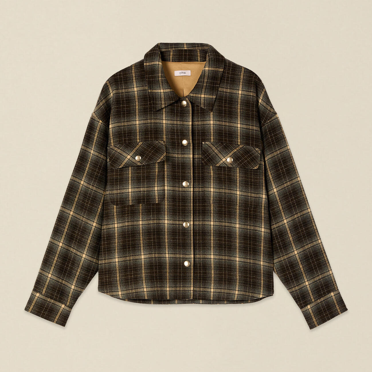 Oltre - Overshirt in flanella check - Marrone