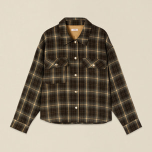 Oltre - Overshirt in flanella check - Marrone