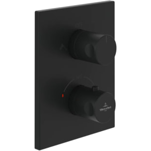 Mitigeur thermostatique encastré 2 voies Universal rectangle Noir mat