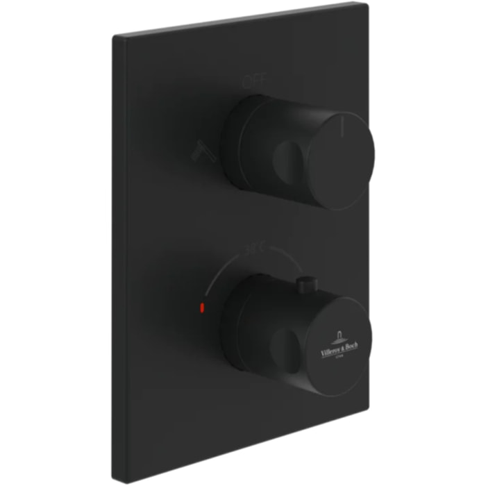 Mitigeur thermostatique encastré 2 voies Universal rectangle Noir mat