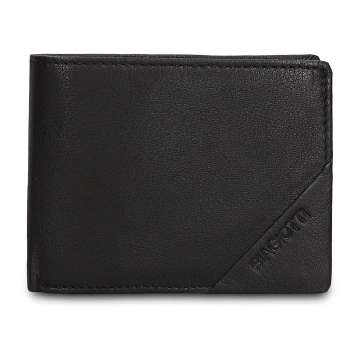 Portafoglio uomo in vera pelle - Modello Aosta - Casual - 12.0 x 10.0 x 2.5 cm