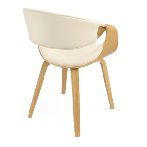 Yorkshire - Poltroncina Sedia in Legno Massello e Leatherette Bianca