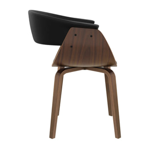 Chaise en cuir synthétique noir - Piada