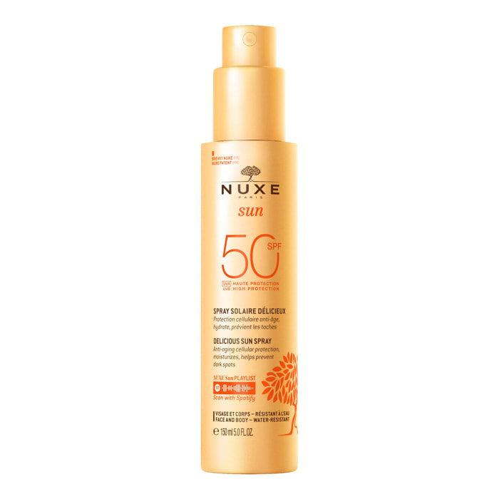 Spray Solaire Fondant haute protection SPF50 - Nuxe Sun - Visage et Corps - Tous types de peaux - 150ml