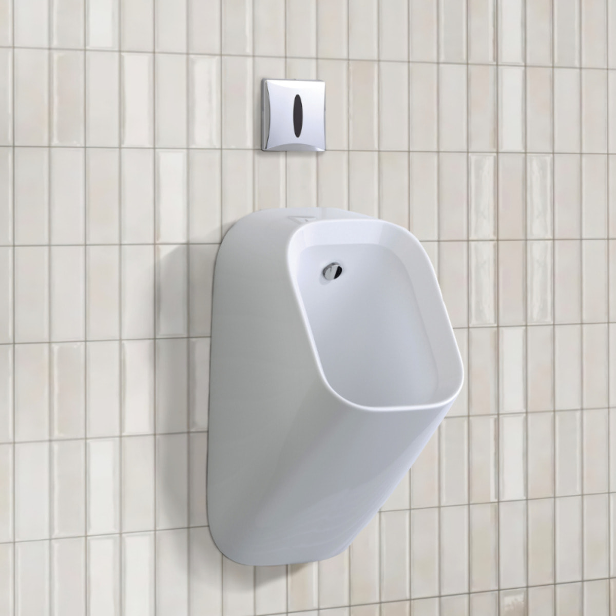 Urinoir Struktura alimentation et sortie encastrée blanc + Effet d'eau