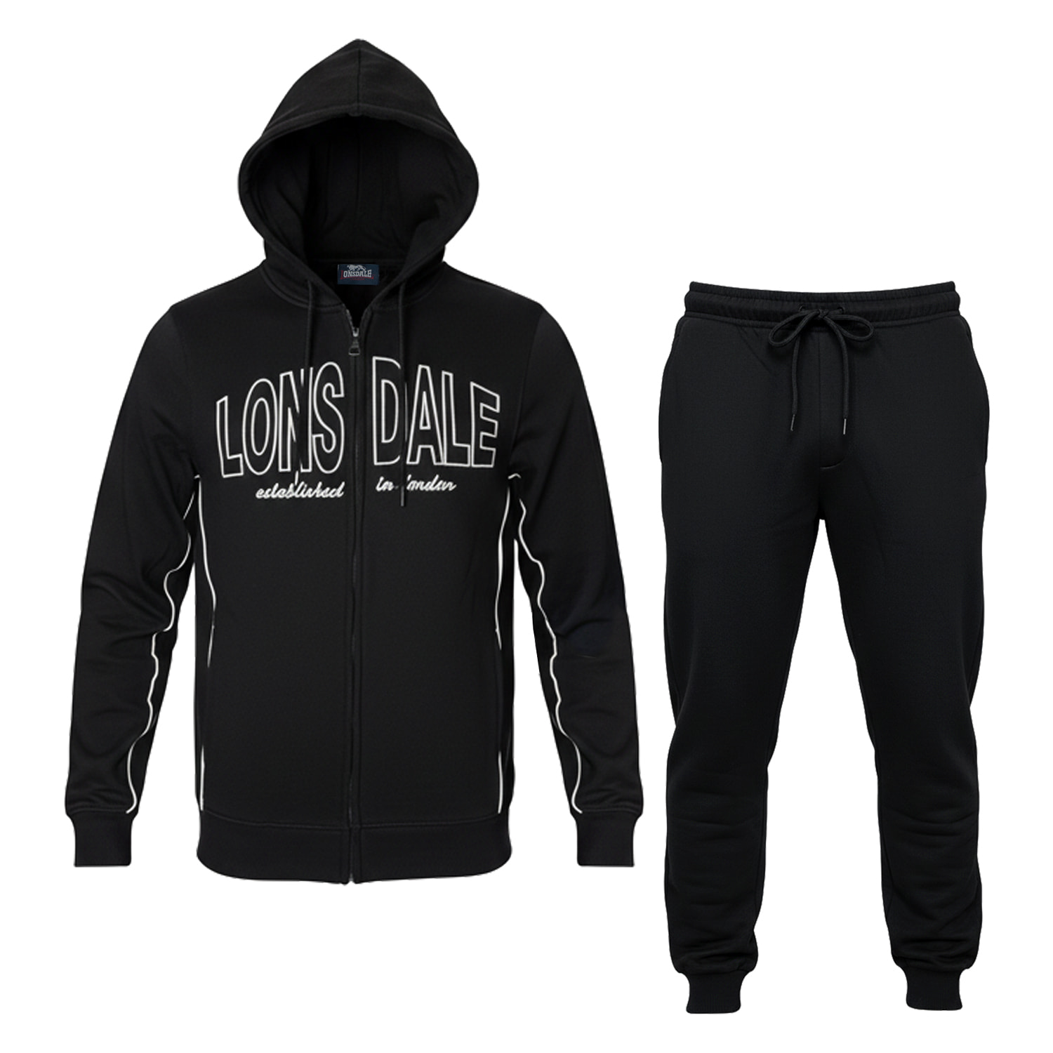 Tuta Uomo LONSDALE Cotone Felpato Zip Cappuccio