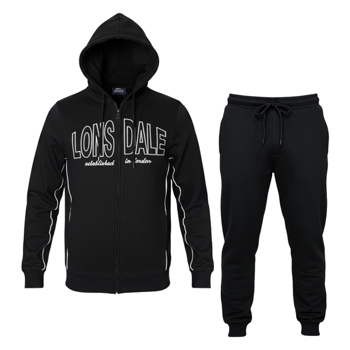 Tuta Uomo LONSDALE Cotone Felpato Zip Cappuccio