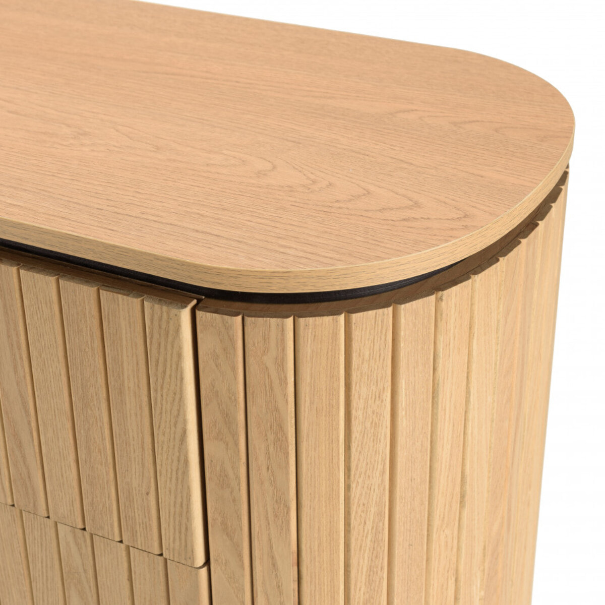 CHARLIE - Commode marron 3 tiroirs style rétro Pin pieds métal noir