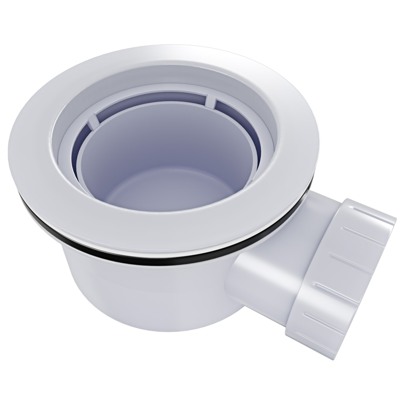 Piletta Doccia Ø 90 mm Con Coperchio Cromato Ispezionabile Scarico Per Piatto Doccia Slim E Standard Facile Da Montare Bianco e Argento