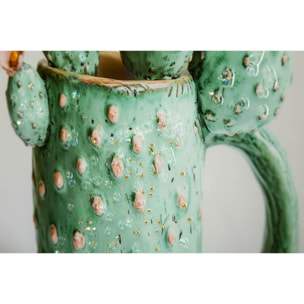 STAMPA SU TELA LACCATA C/CORNICE VASETTO CACTUS -C- CM 40X2,8X40