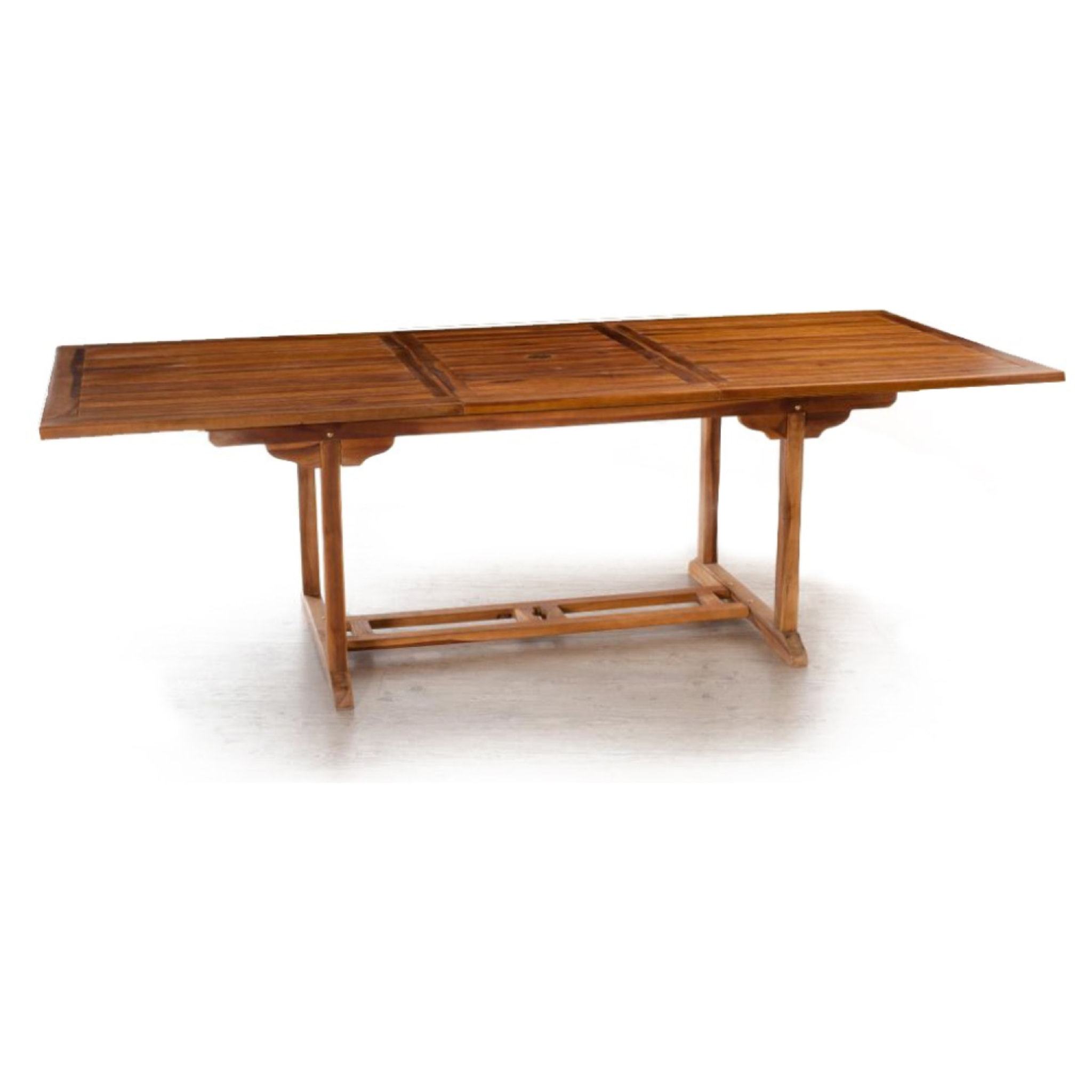 NARRA Table rectangulaire 6 chaises et 2 fauteuils en teck huilé