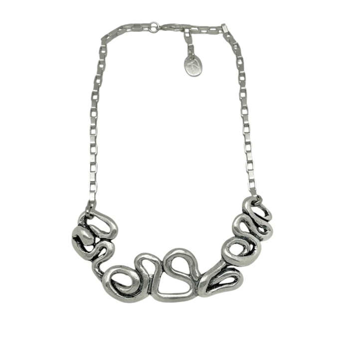 Collar Enredo en plata 10µ con cadena chapada