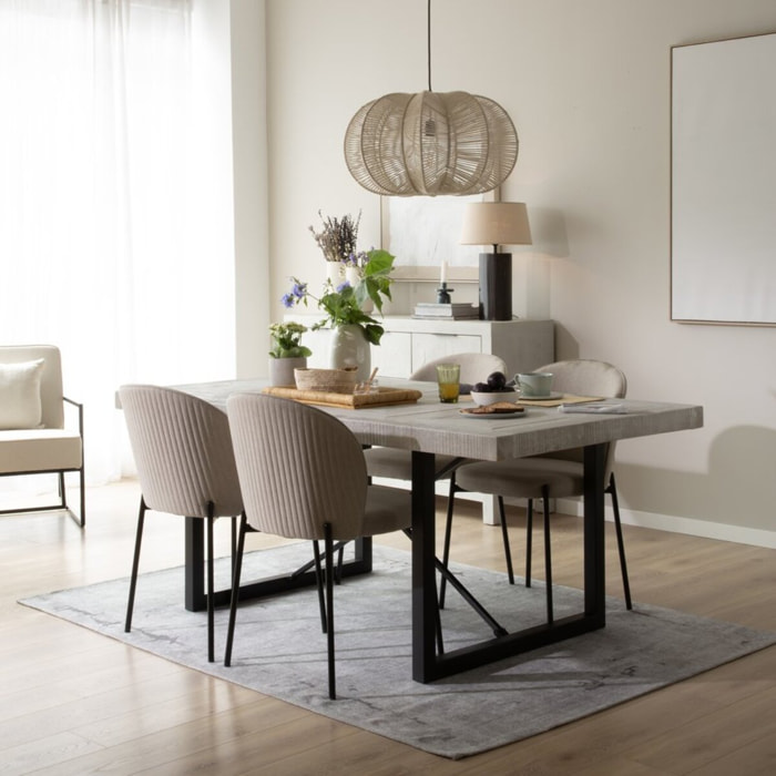 Table à manger Cuzco -bois massif d'araucaria-couleur blanc  wild 186 x 76 x 100 cm