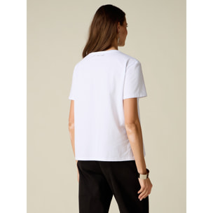 Oltre - T-shirt in jersey con micro cristalli - Bianco