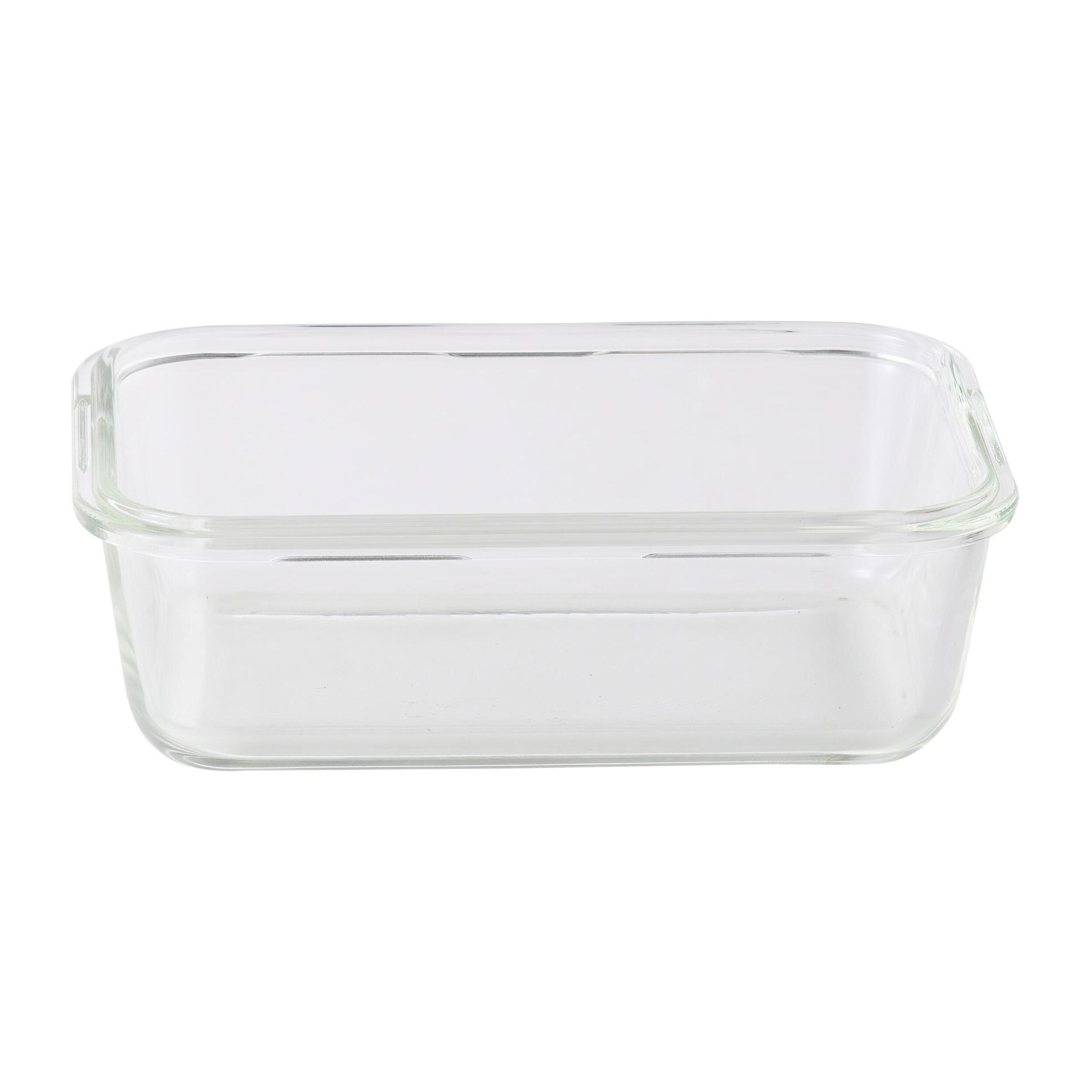 Set de 4 herméticos rectangulares de borosilicato de 840ml con tapa verde y resistente 'rainbow' benetton