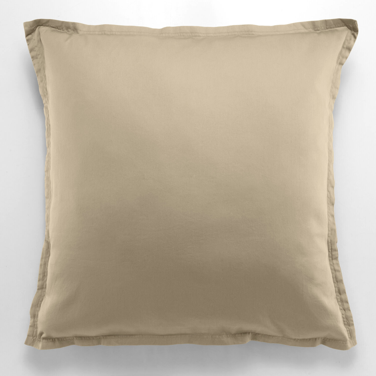 Paire de taies d'oreiller 100% satin de coton lavé 105 fils beige