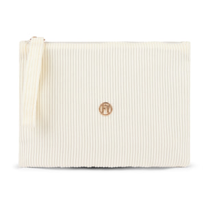 Bustina in velluto a coste con logo FY dorato