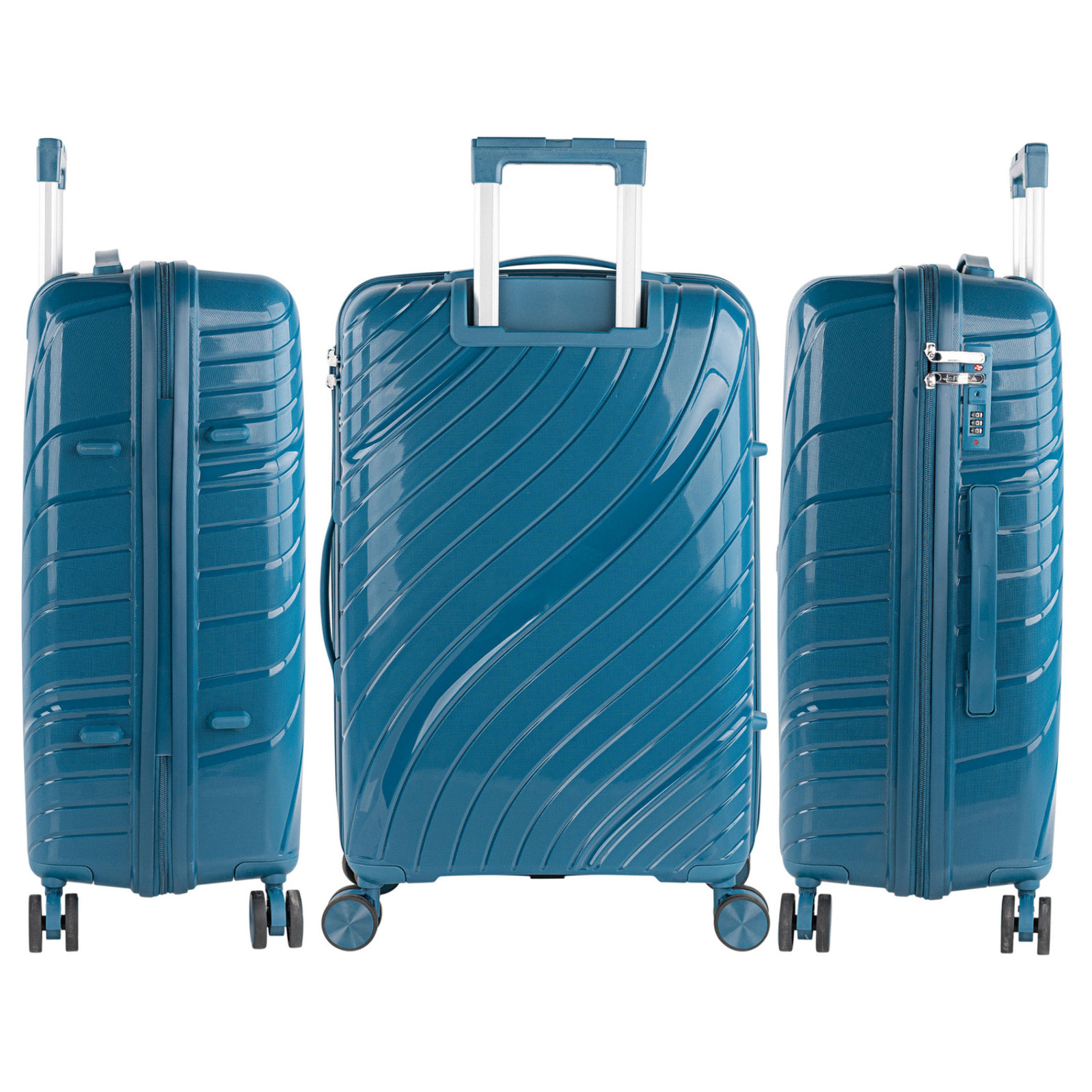 Juego De Maletas Rígidas Pp Itaca Danubio Petroleo