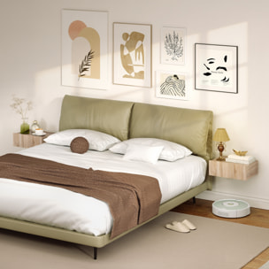 Set de 2 Mesillas de Noche de Pared, Mesitas de Noche Flotantes con 1 Cajón, Mesas Auxiliares para Dormitorio, Habitación Hogar, Diseño Sencillo, 40x30x15 cm, Roble