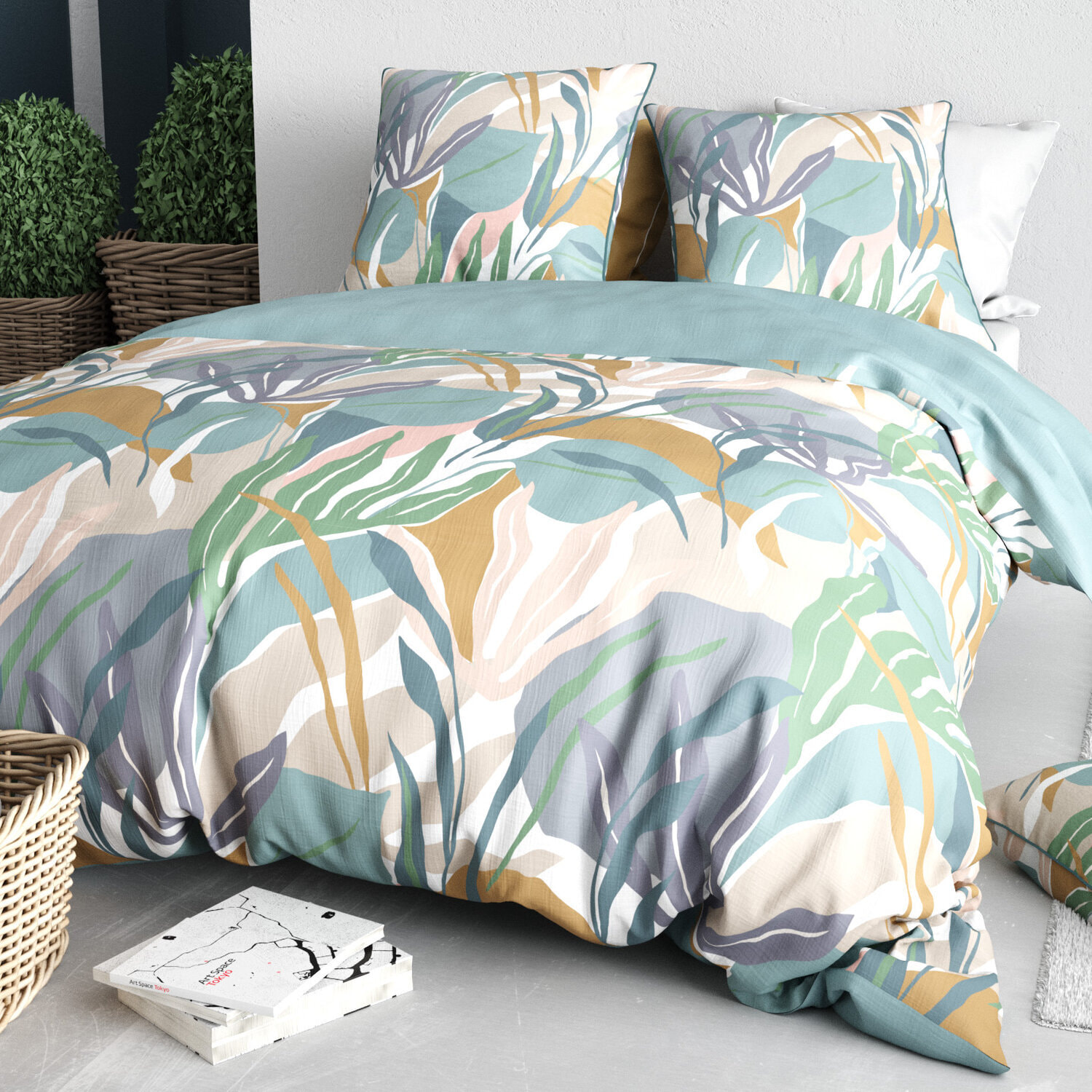Parure housse de couette 3pcs 100% coton 57 fils palma