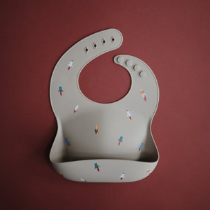 Mushie Babero Silicona Print