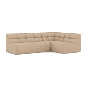 Alya - canapé modulable d'angle réversible 4 places en simili - Beige